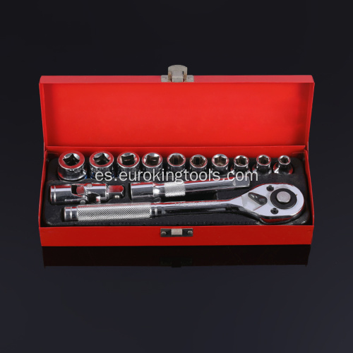 Conjunto de zócalo de 13 piezas Conjunto de herramientas de caja de caja de metal